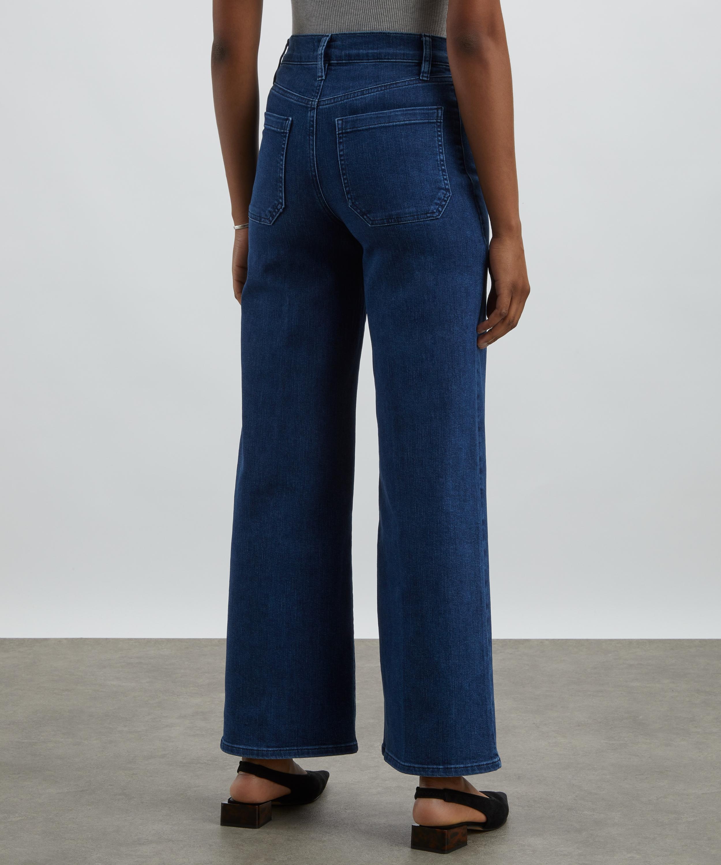 Le Slim Palazzo Modernist Pocket Wide Leg Jeans in Loner - 4