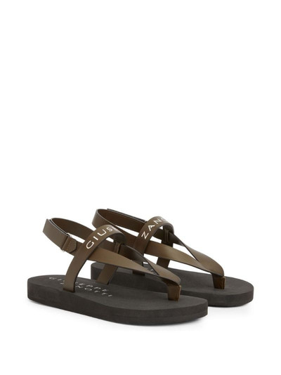 Giuseppe Zanotti Khais logo-print leather sandals outlook