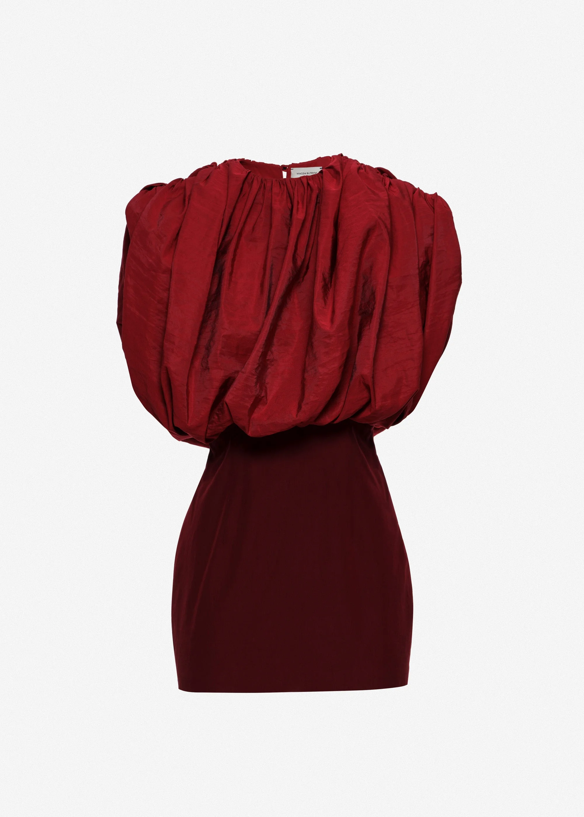 Mini dress with gathered top in red - 1