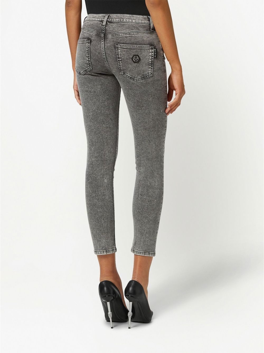 cropped skinny-cut jeans - 4