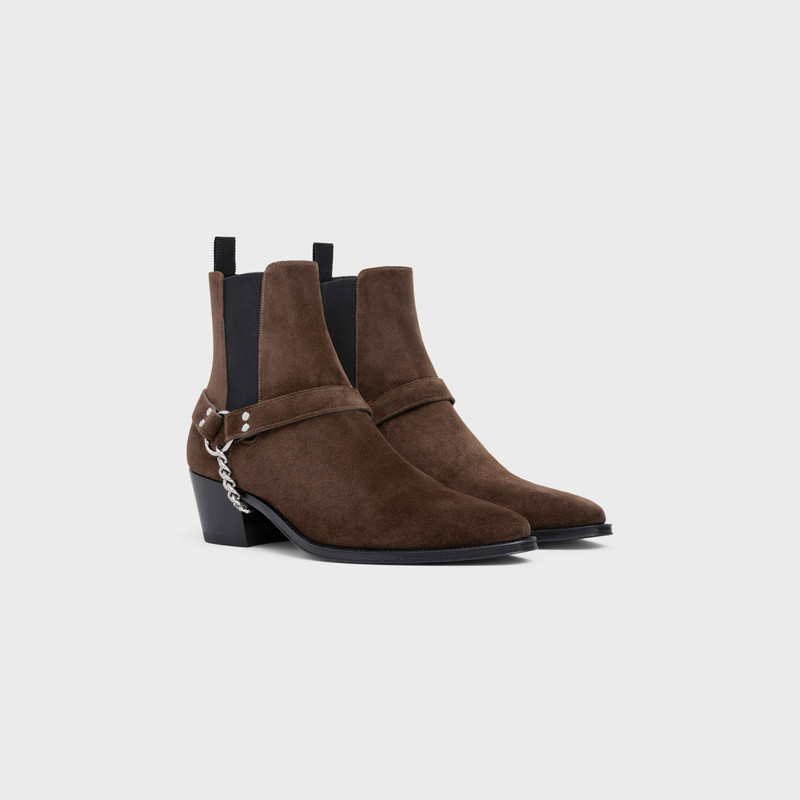 CELINE CAMARGUE Biker chelsea boot in Suede Calfskin 2