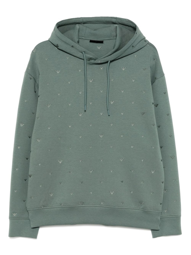 embroidered-logo hoodie 1