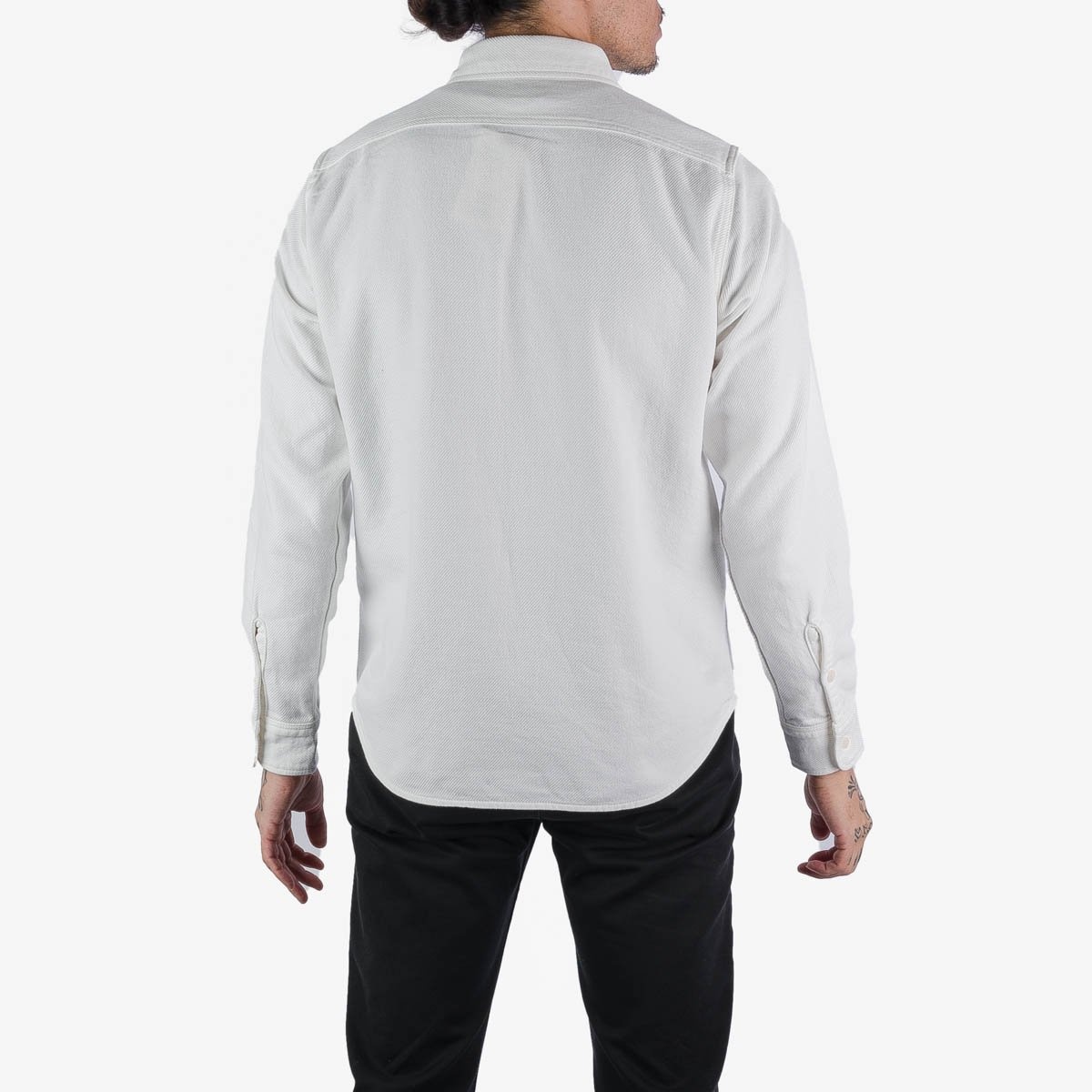 IHSH-279-WHT 7oz Soft Flannel Work Shirt - White - 4