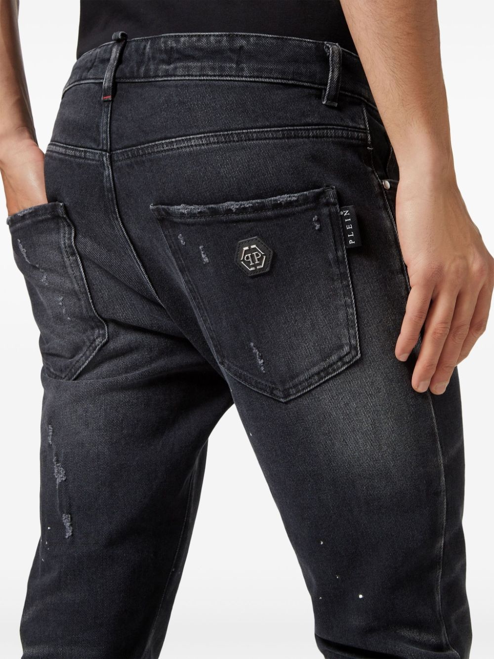 paint-splatter skinny-cut jeans - 10