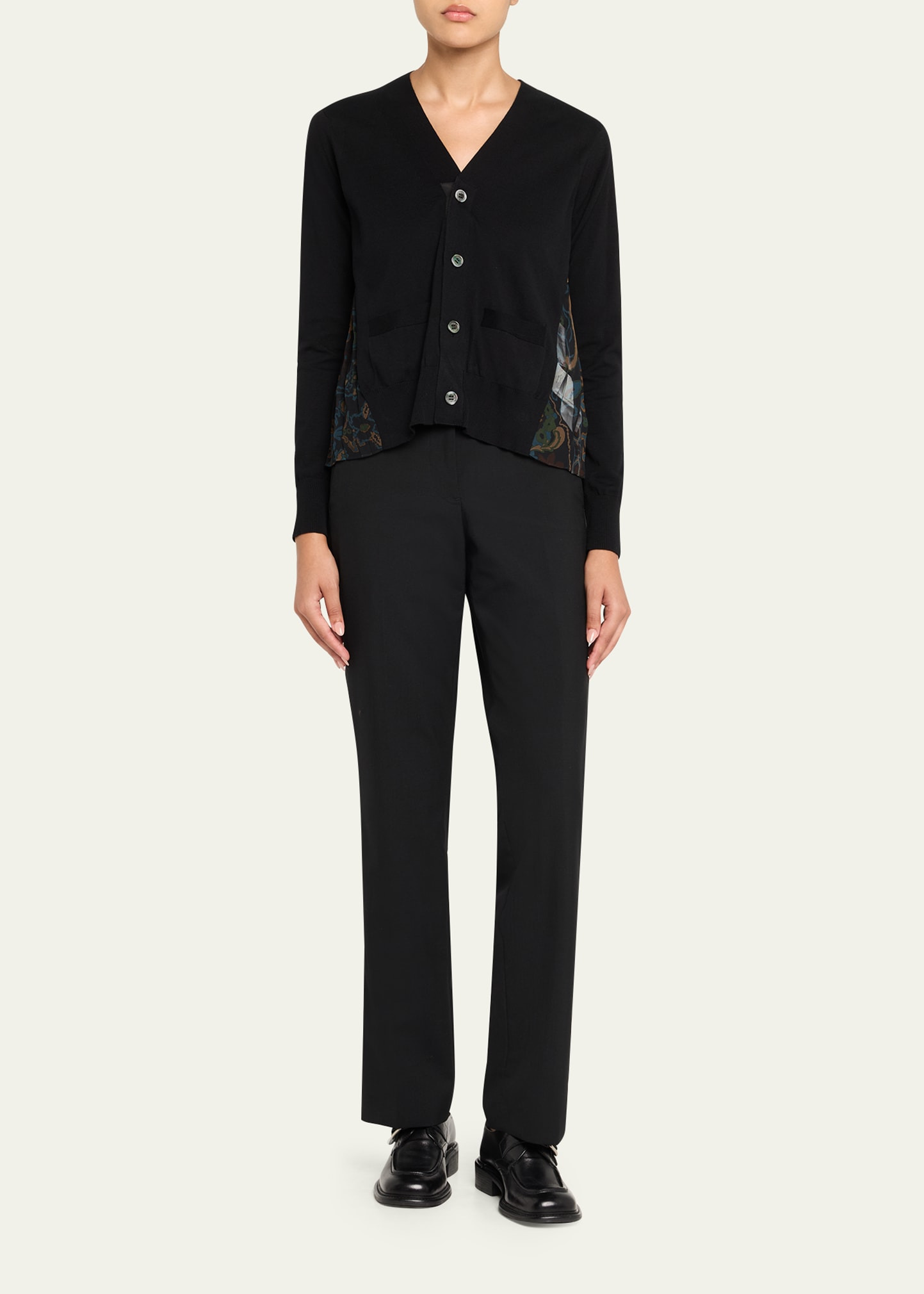 Hybrid Knit & Floral-Print Cardigan - 2