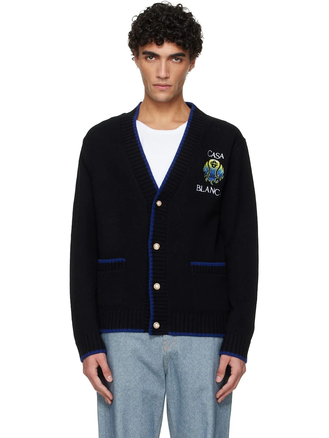 Black Flaming Tennis Ball Cardigan - 1