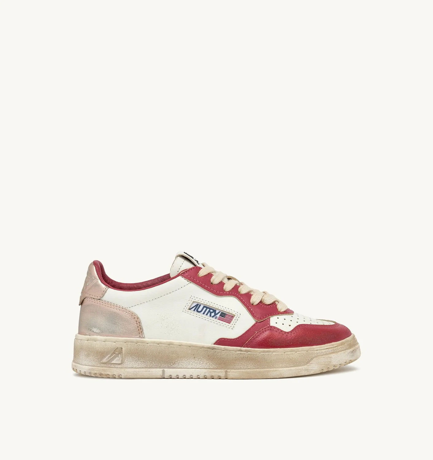 MEDALIST LOW SUPER VINTAGE SNEAKERS IN WHITE ROSE AND COPPER - 1