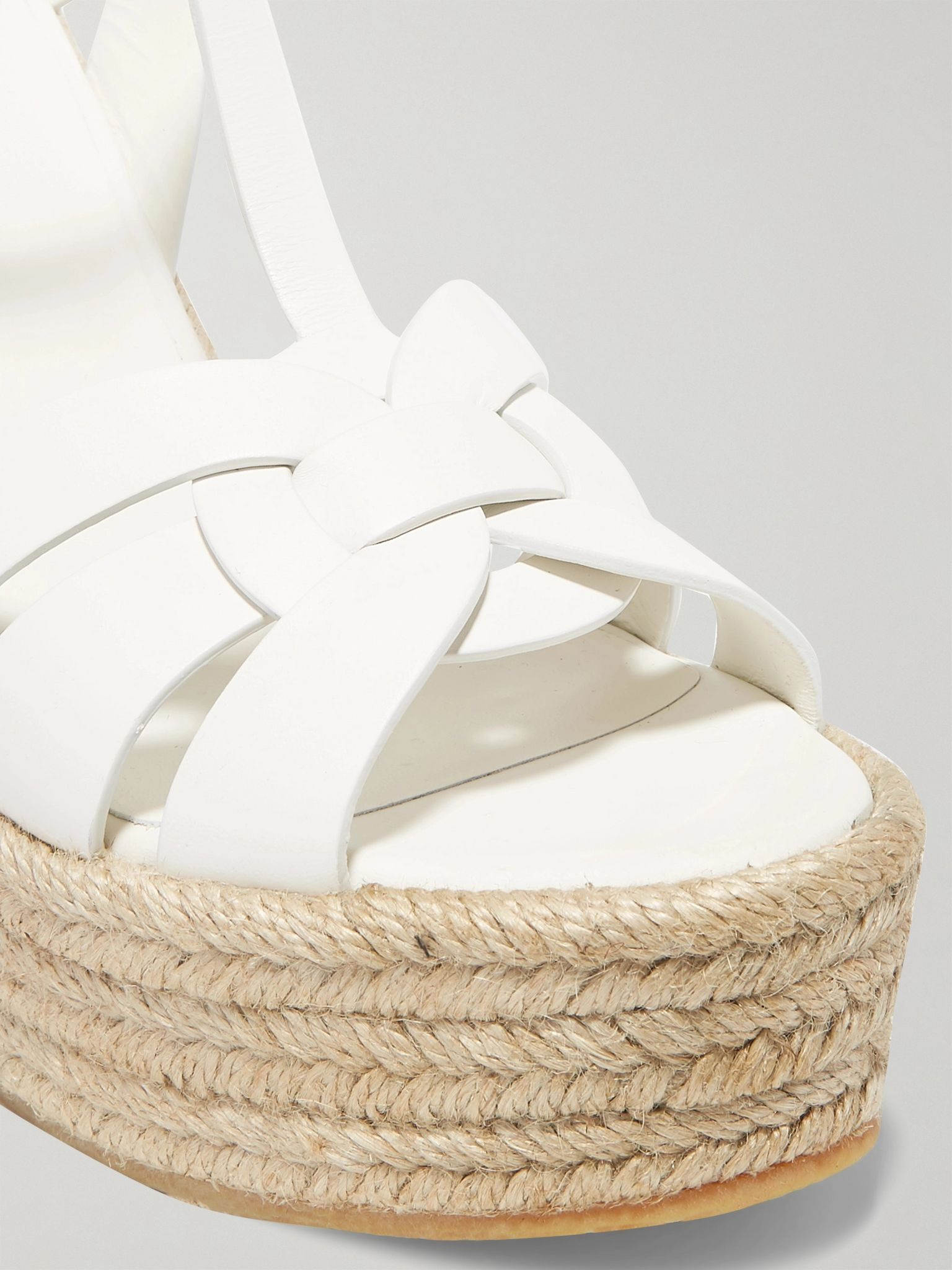 Tribute woven leather espadrille wedge sandals White - 4