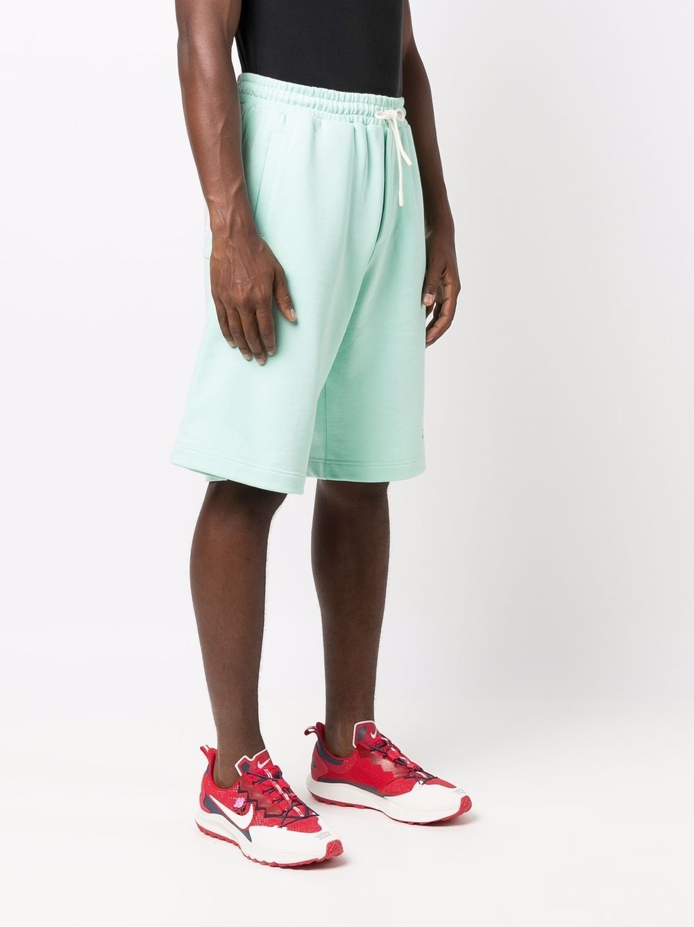 knee-length cotton track shorts - 5