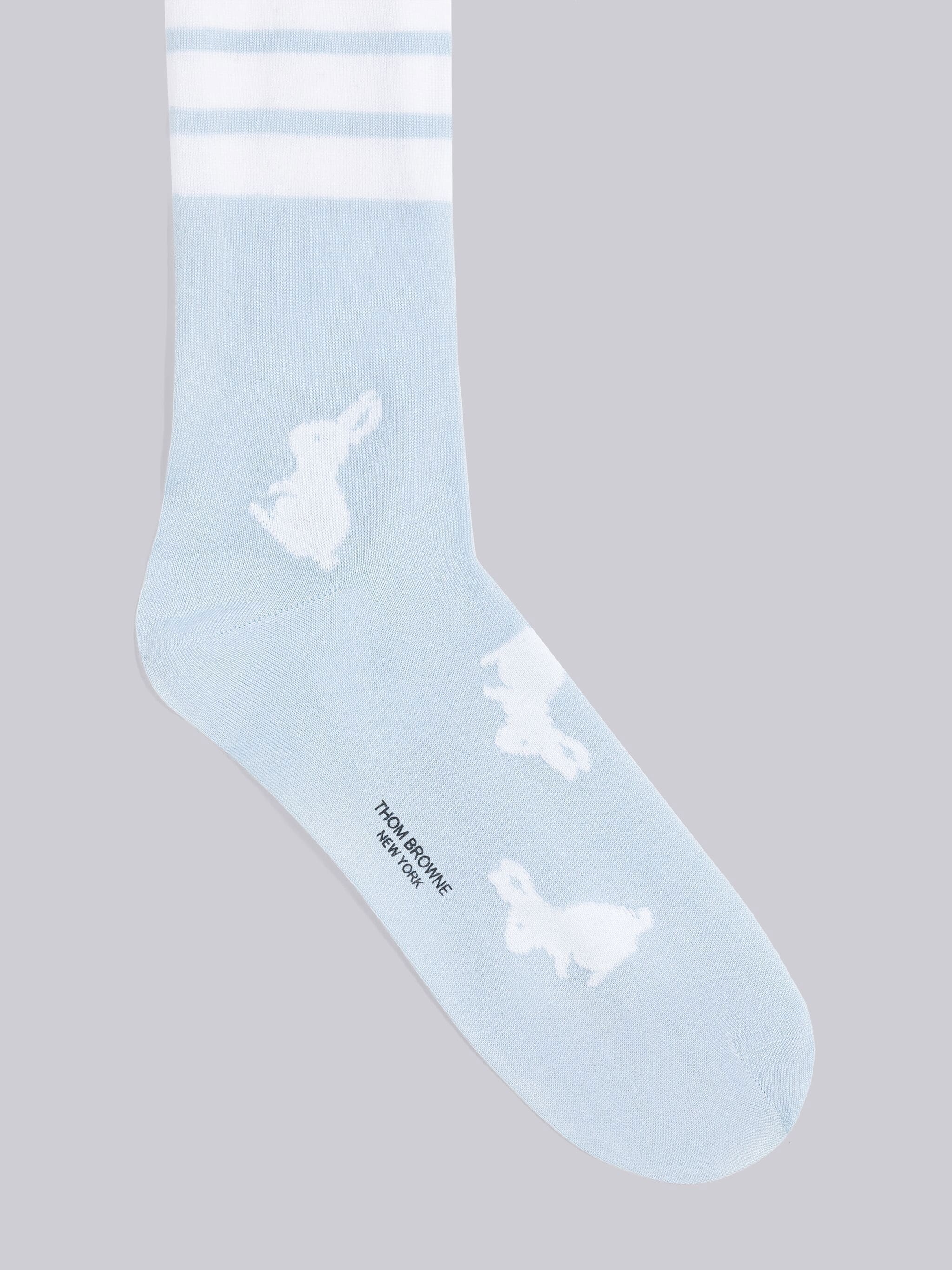 Cotton Rabbit Half Drop 4-Bar Mid Calf Socks - 2