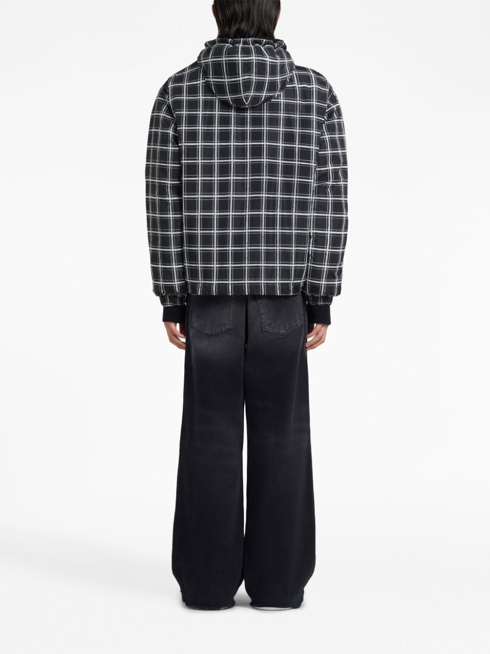 grid-pattern padded jacket - 4