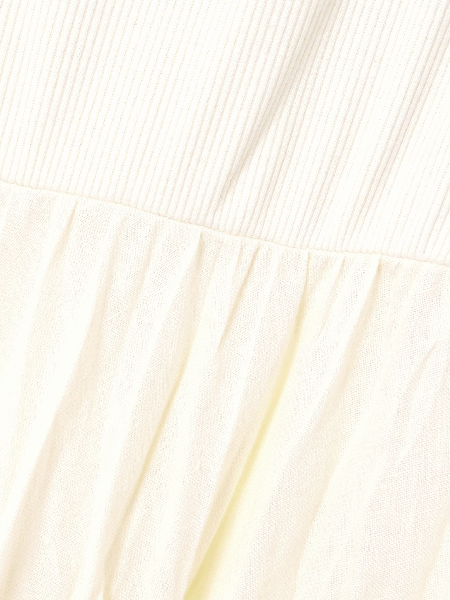 Mariner ribbed knit-trimmed organic linen-blend poplin maxi dress Ecru - 4