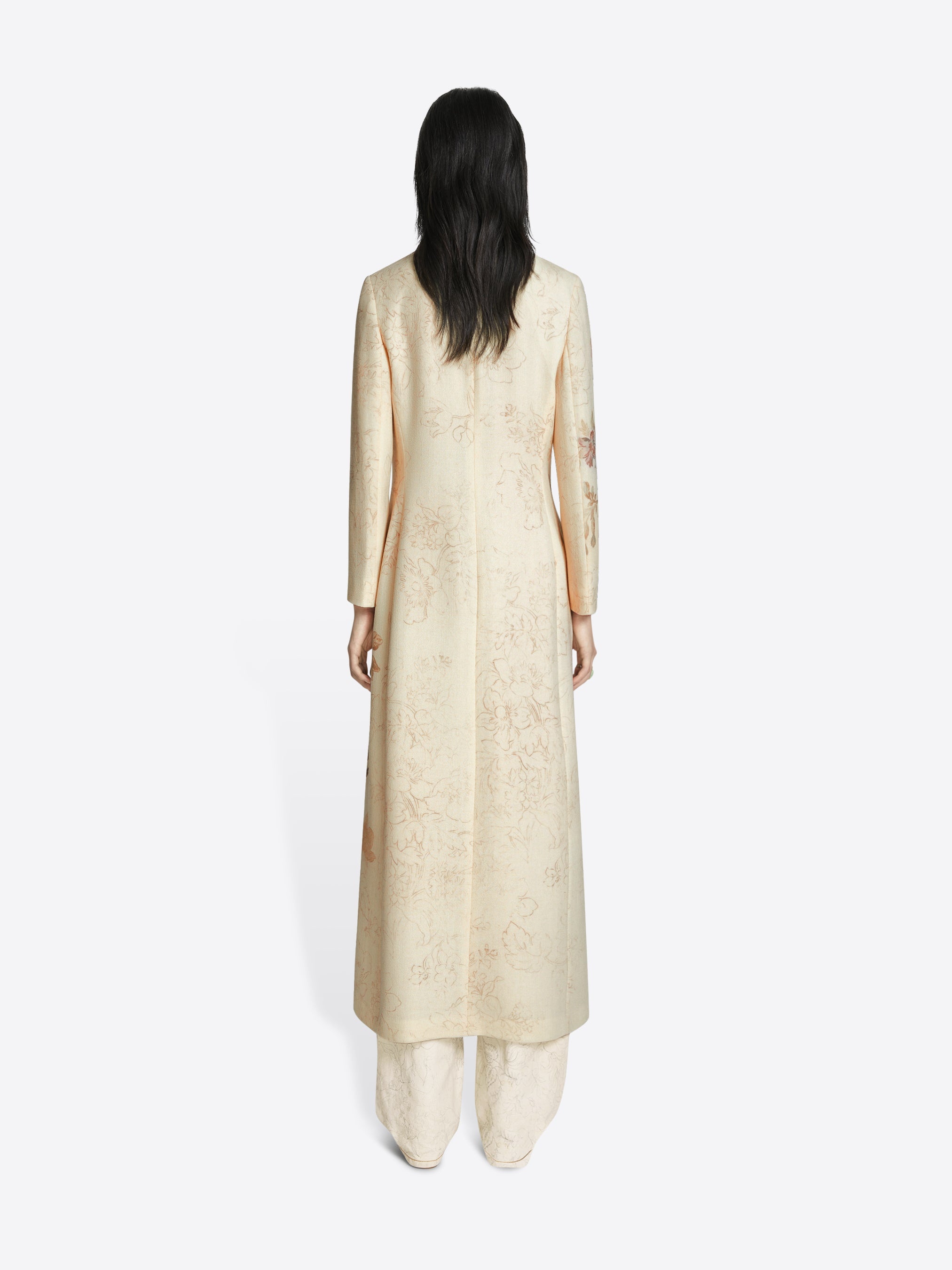 FLORAL FITTED COAT - 4