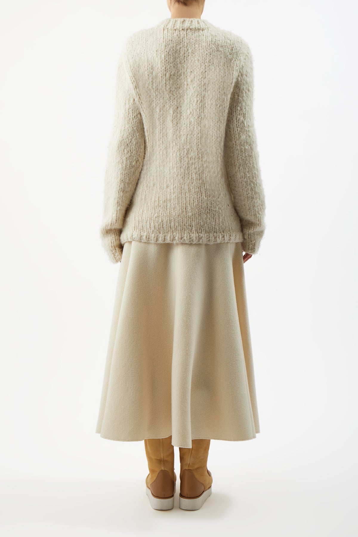 Lawrence Sweater in Ivory Welfat Cashmere - 4