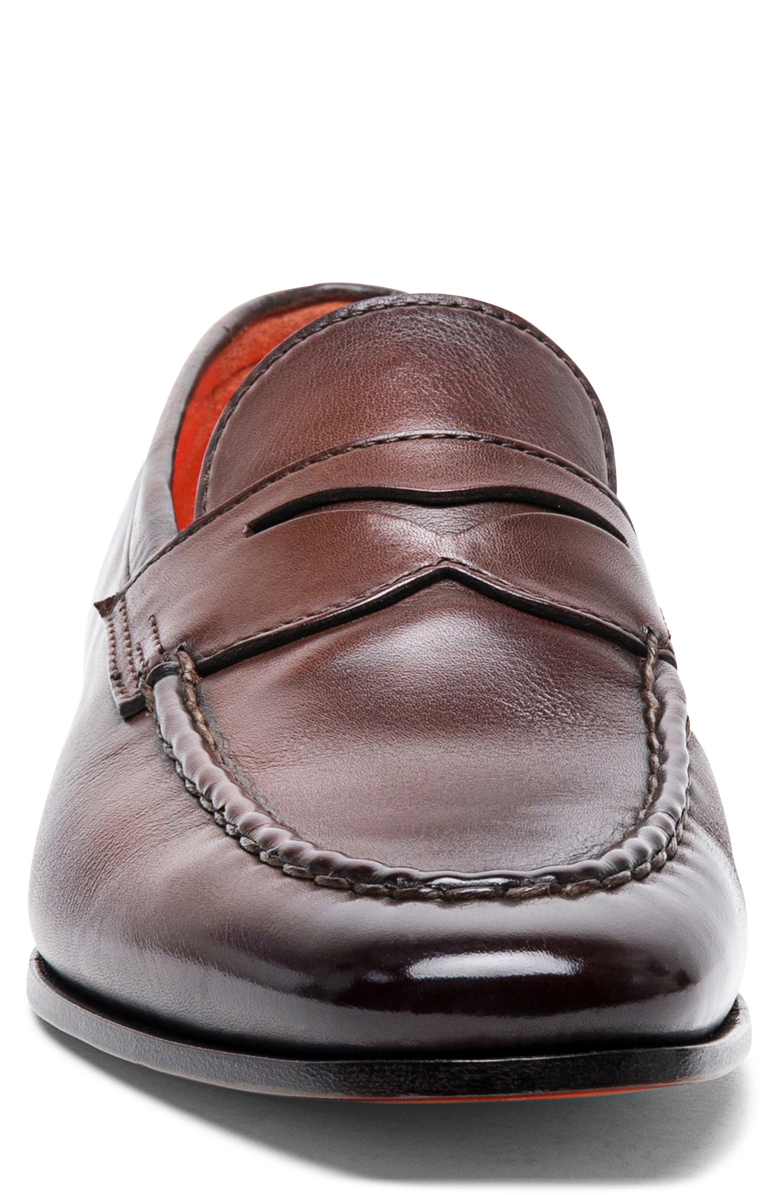 Santoni Door Penny Loafer in Brown at Nordstrom - 4