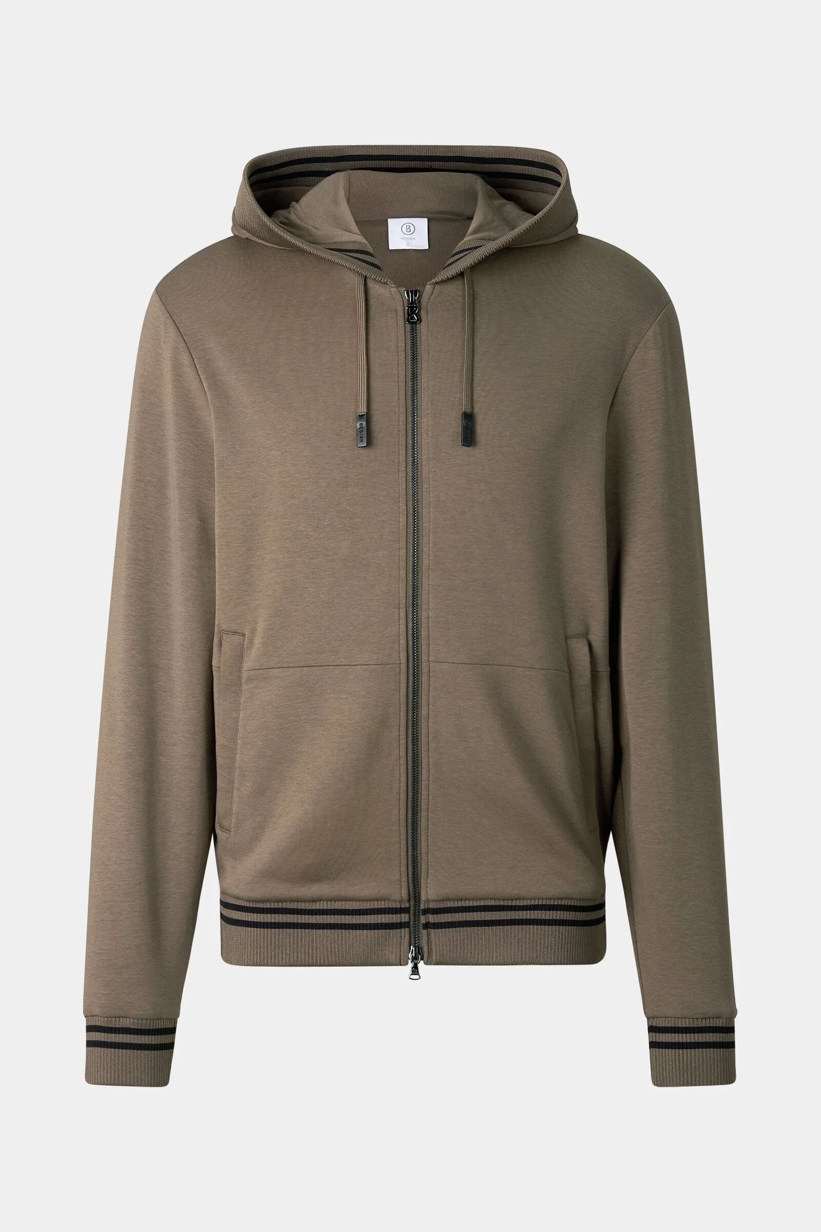 Forest Hoodie Jersey Jacket in Taupe - 1