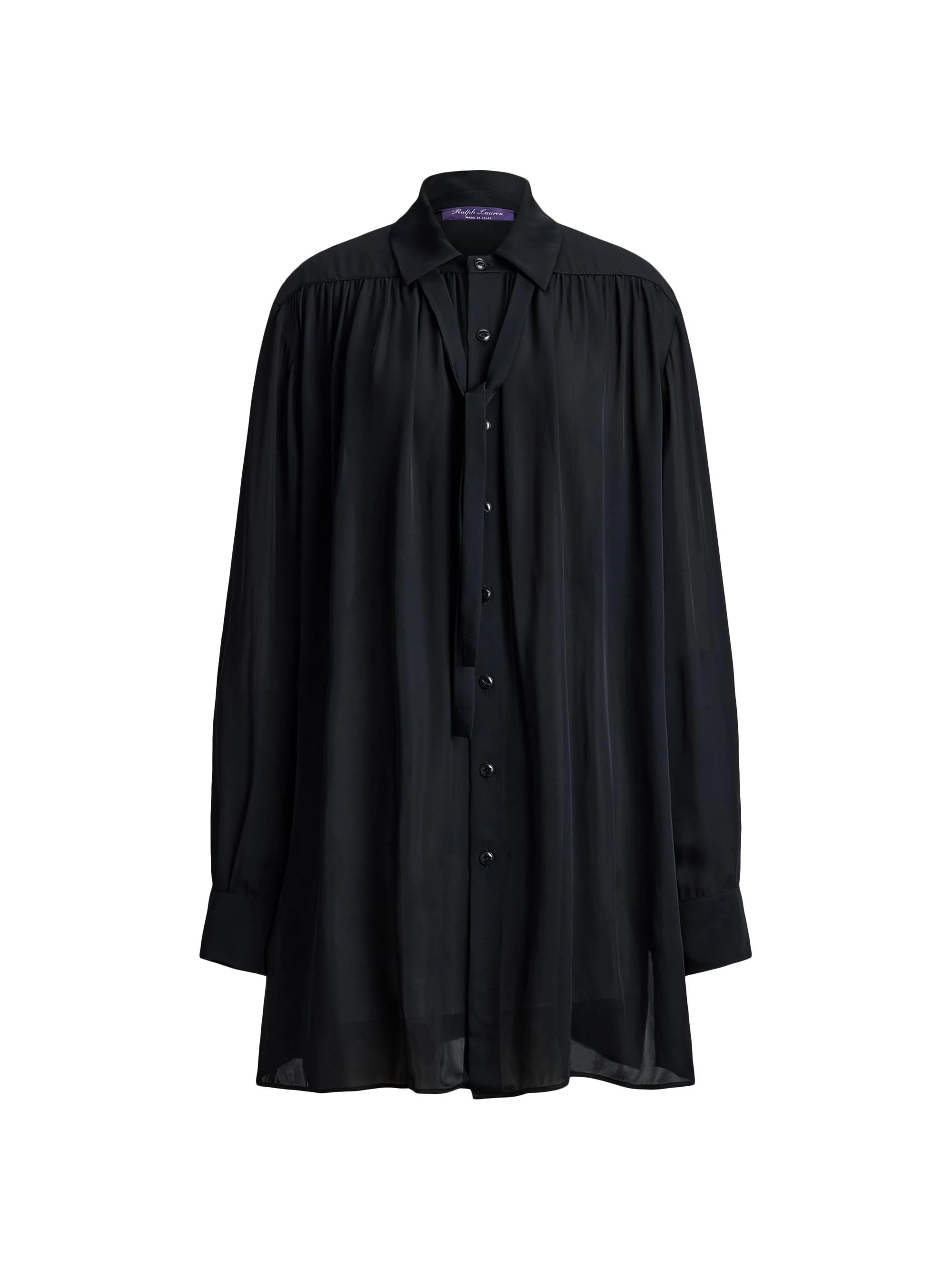 Women's Karmen Satin Shirt - Black - 1