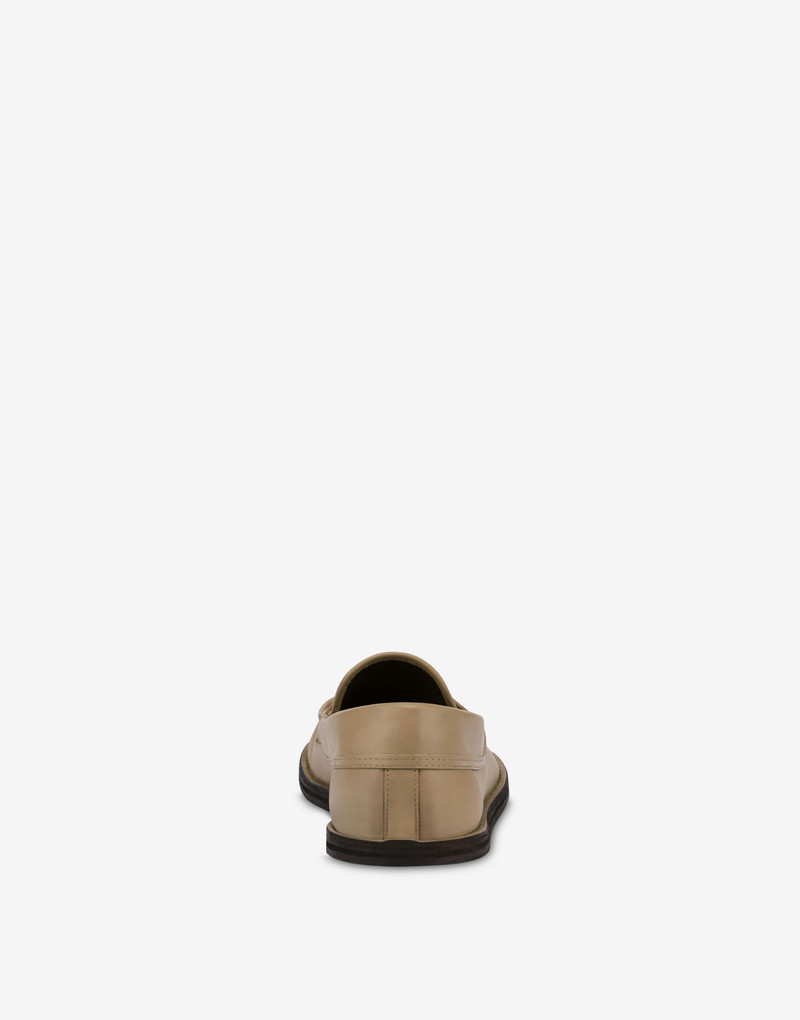 Moschino LOAFERS IN CALF LEATHER DESERT COLLEGE outlook