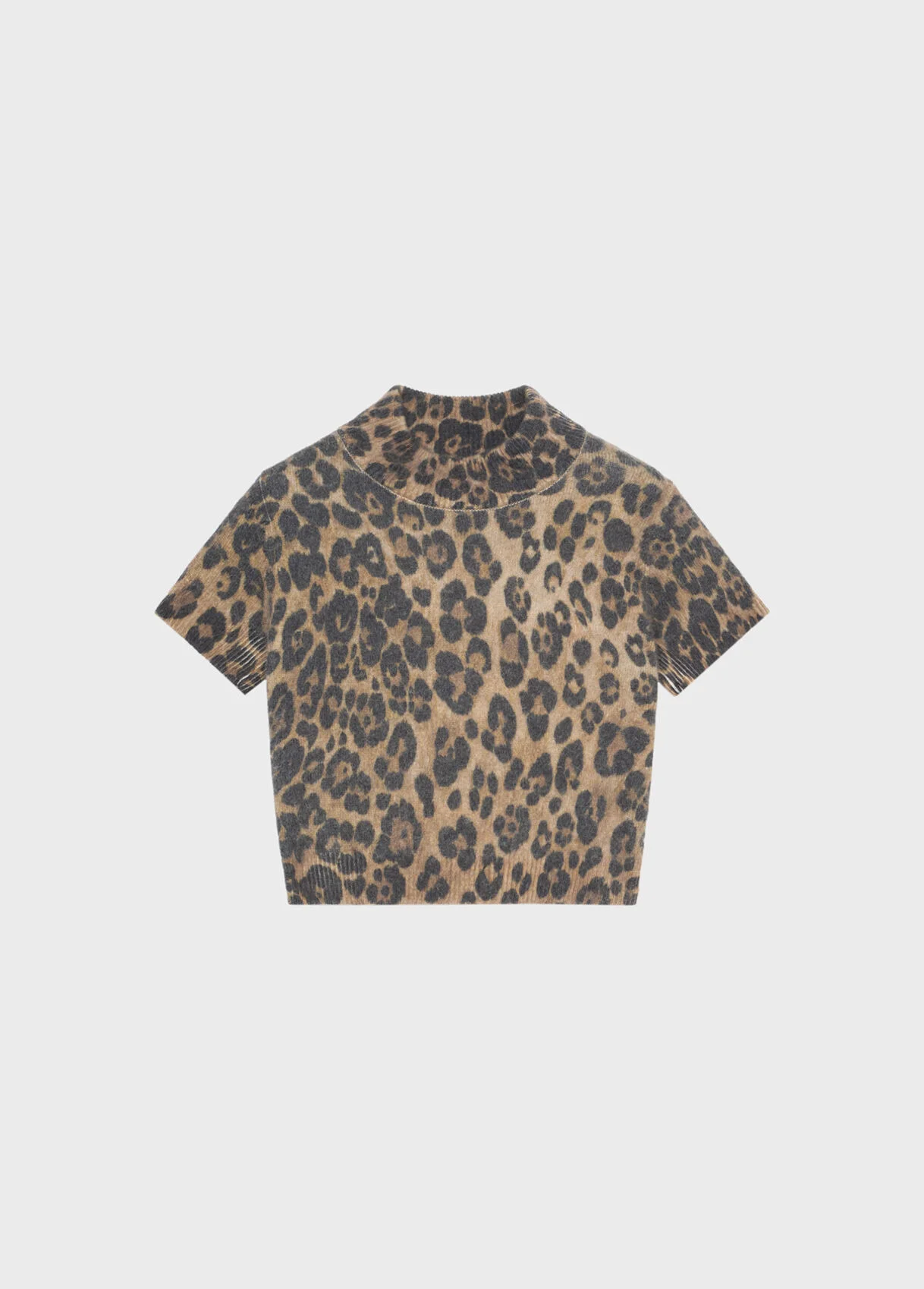 GRANDAD NECK SWEATER WITH ANIMAL-PRINT - 1