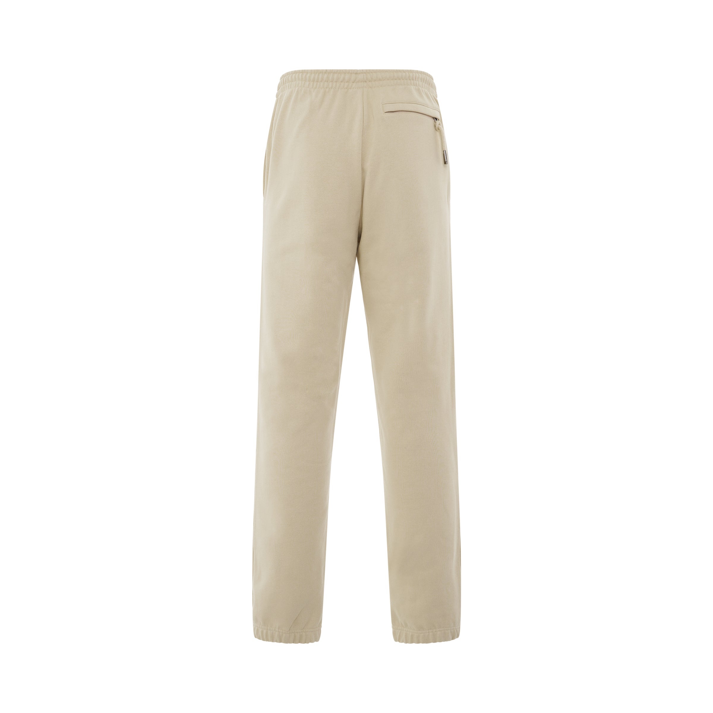 Logo Printed Track Pants in Light Beige - 4