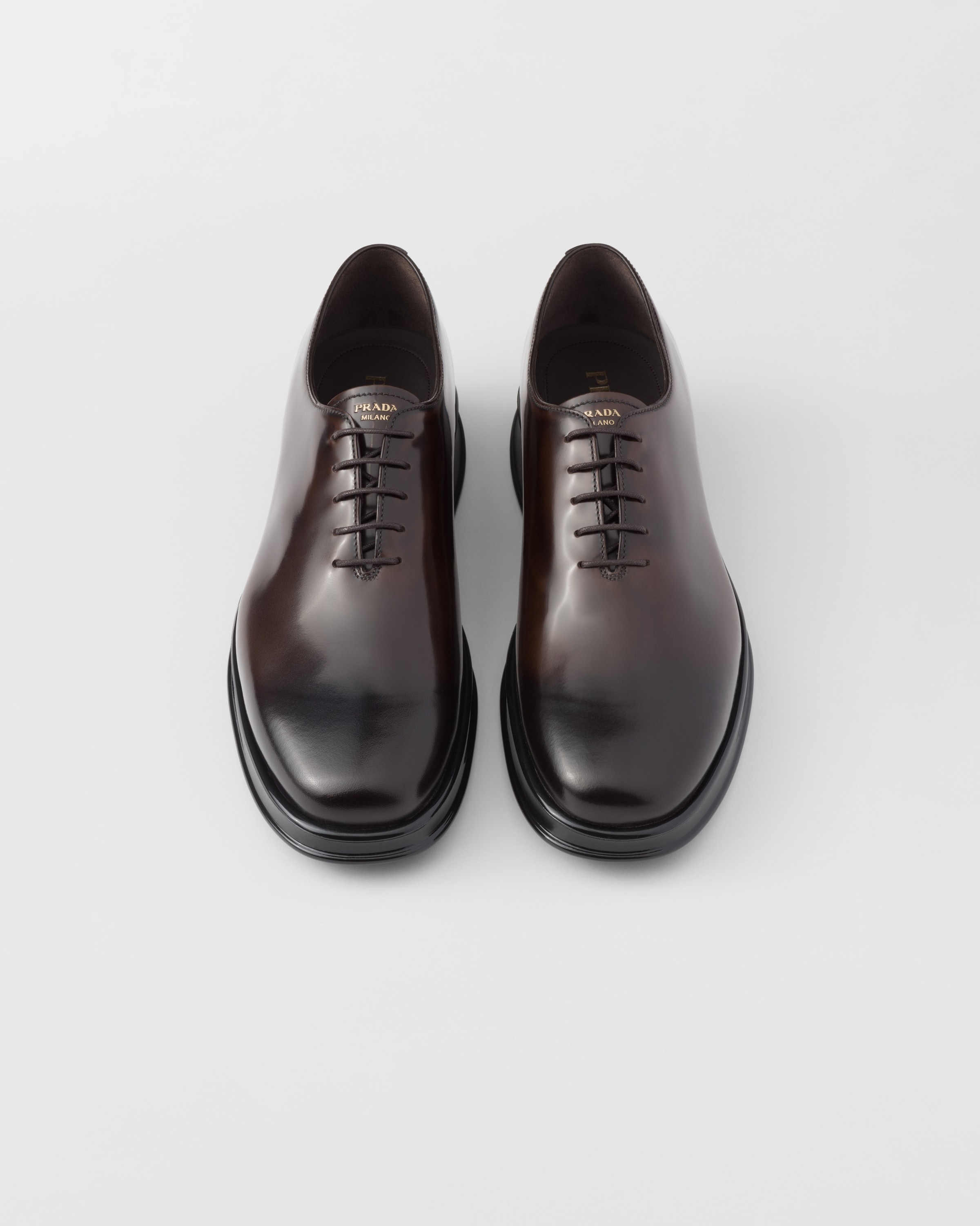 Brushed leather lace-up shoes - 4