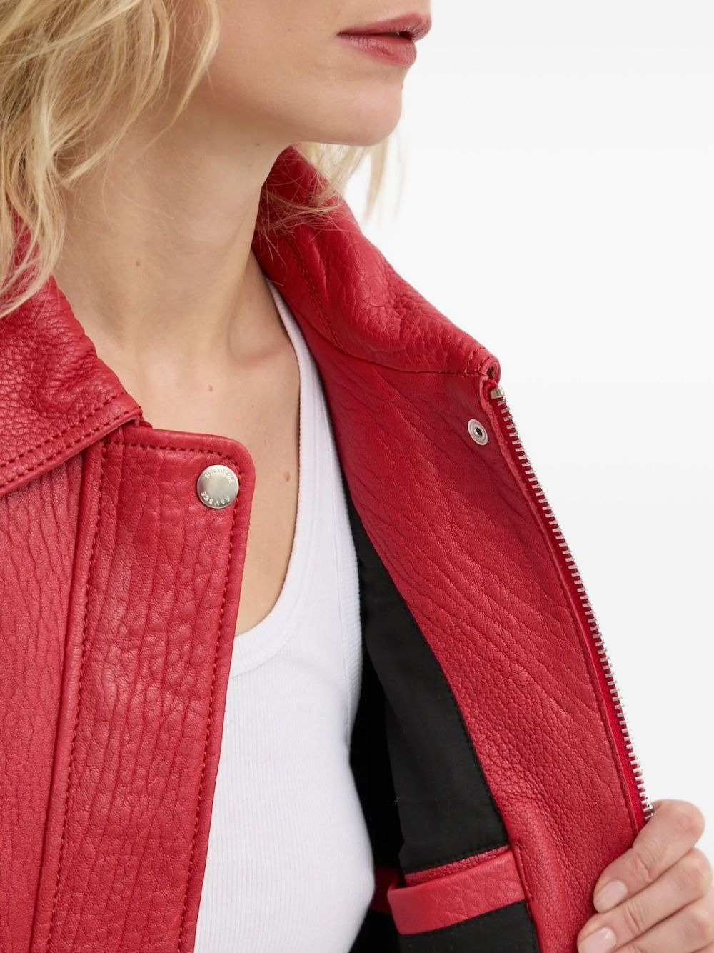 Sanok textured-leather zip-front jacket - 5