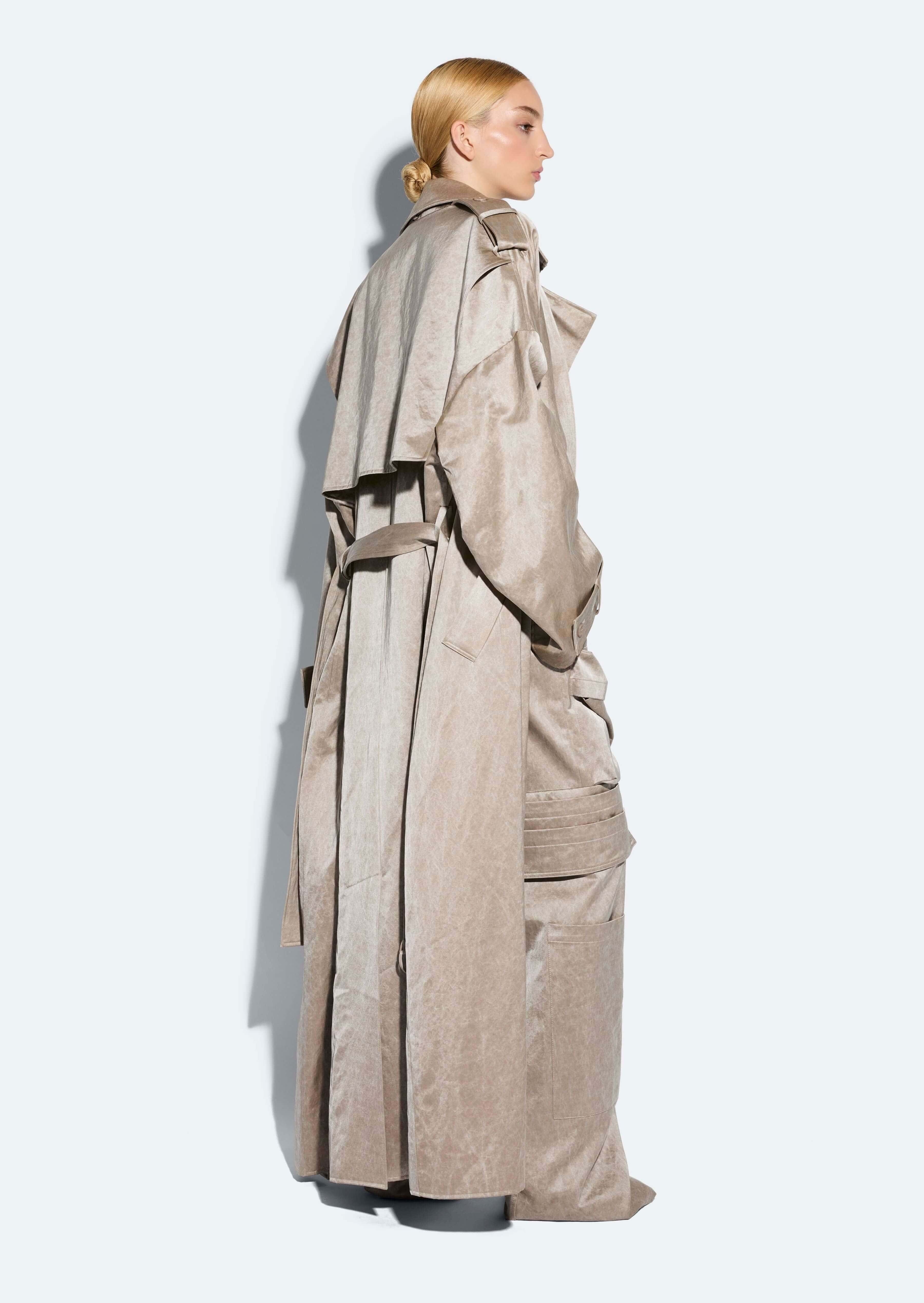 Washed Cotton Double Breasted Trench - 3