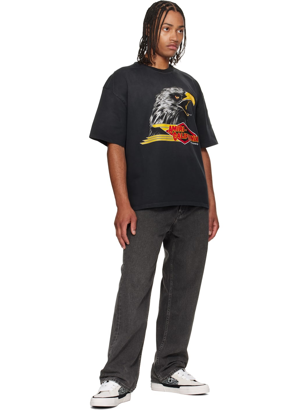 Black & White Bandana Sunset Skate Sneakers - 5