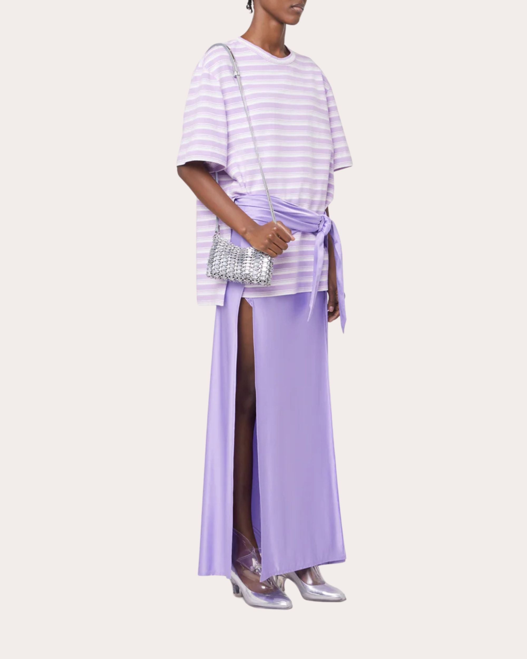 Knotted Satin Stretch-Jersey Maxi Skirt - 4