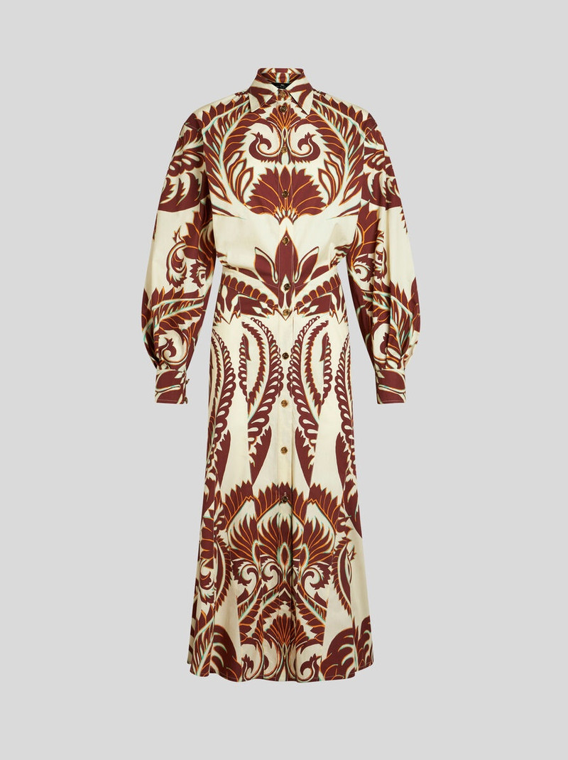 PRINTED COTTON SHIRT DRESS - 1
