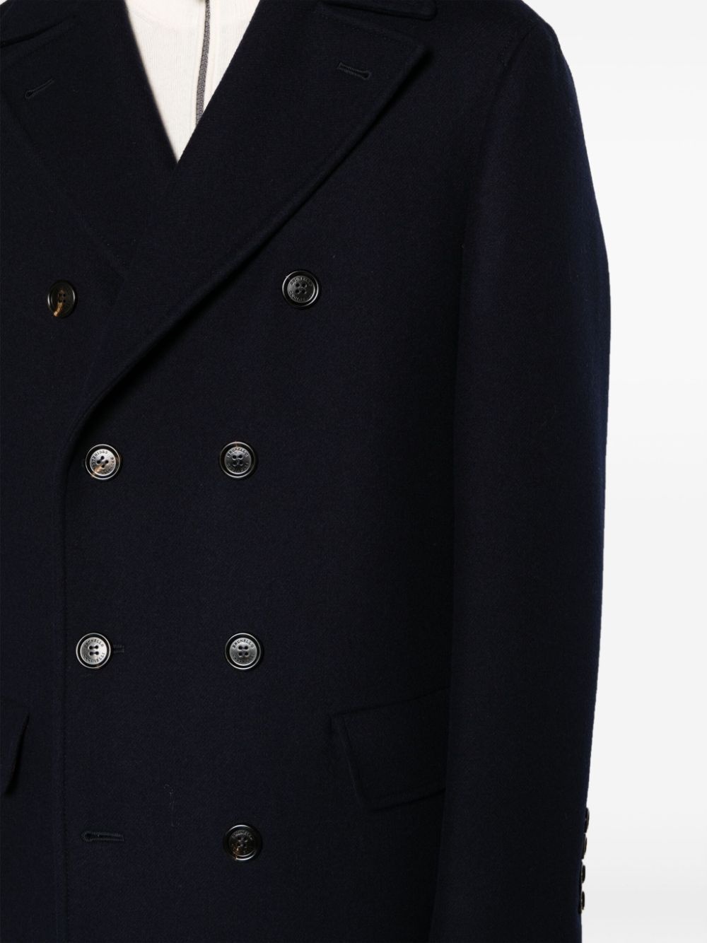 double-breasted wool-blend coat - 5