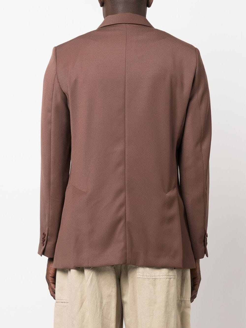 single-breasted buttoned wool blazer - 4