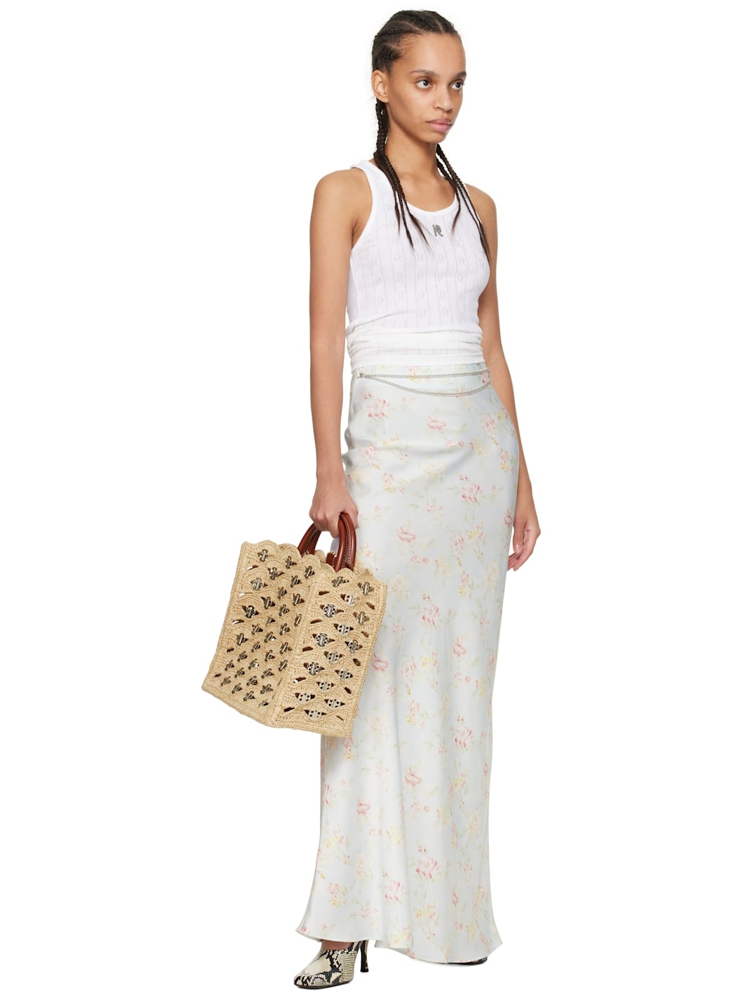 Beige 1969 Raffia Tote - 4