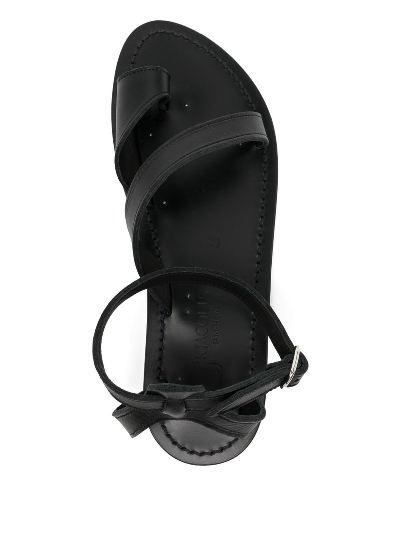 leather cross-strap sandals 4