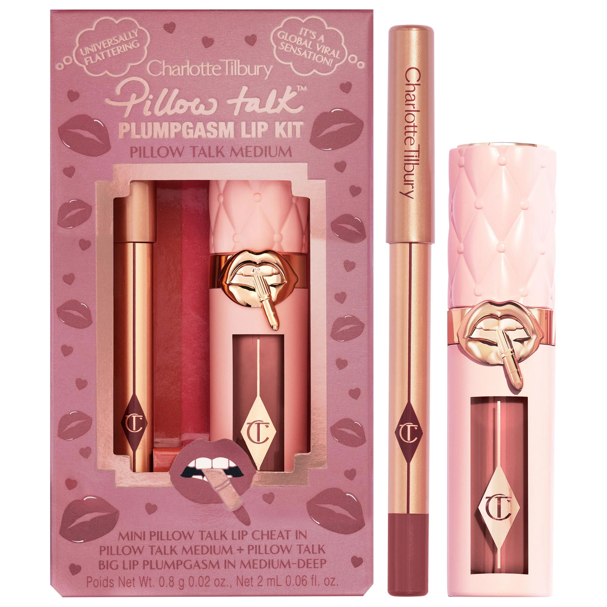 Mini Pillow Talk Plumpgasm Lip Liner and Lip Gloss Set - 1