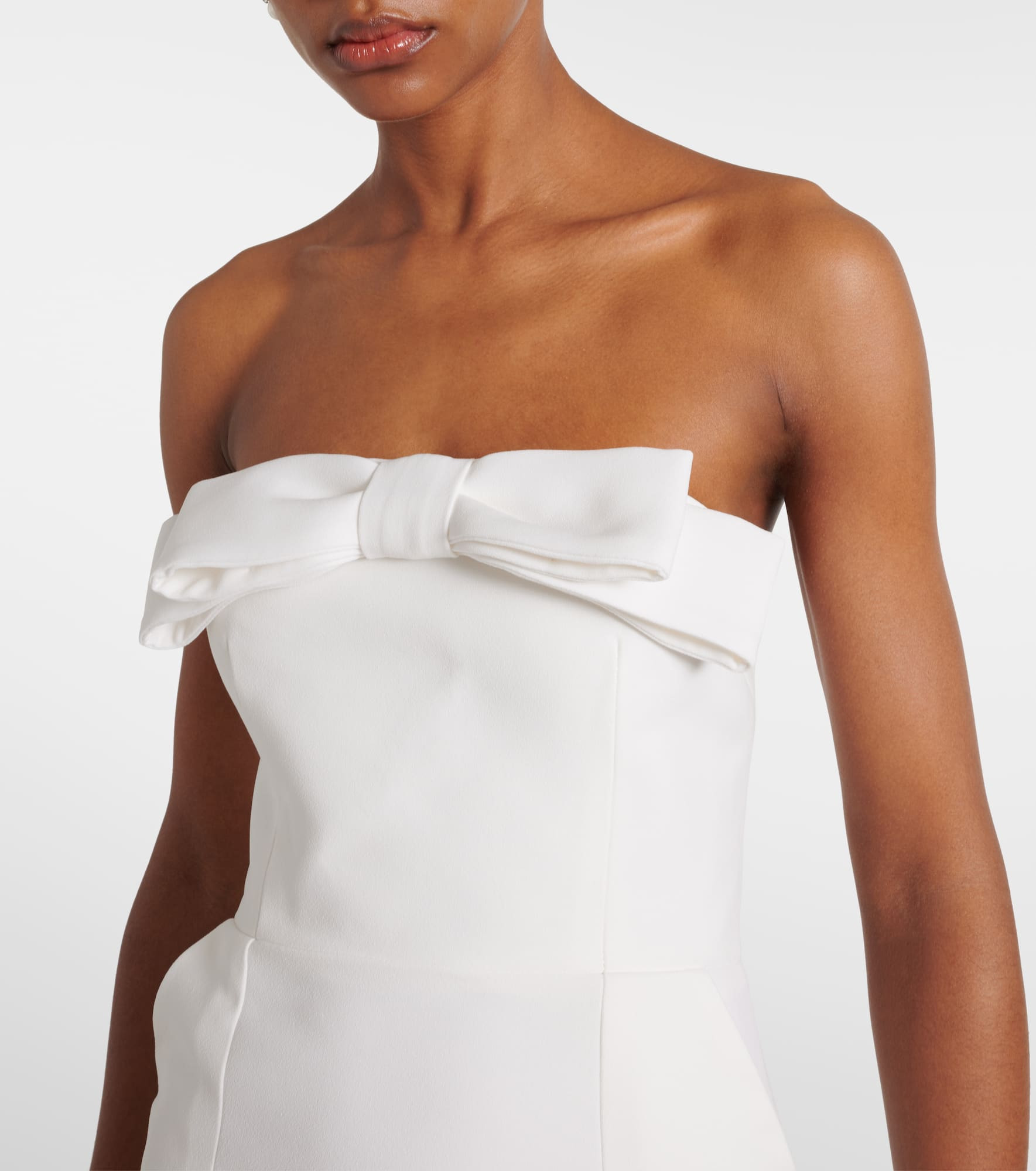 Bridal bow-detail crêpe cocktail dress - 4