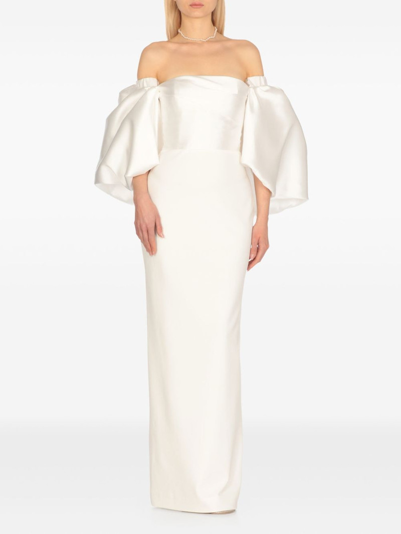 puff-sleeves off-shoulder maxi evening dress 5