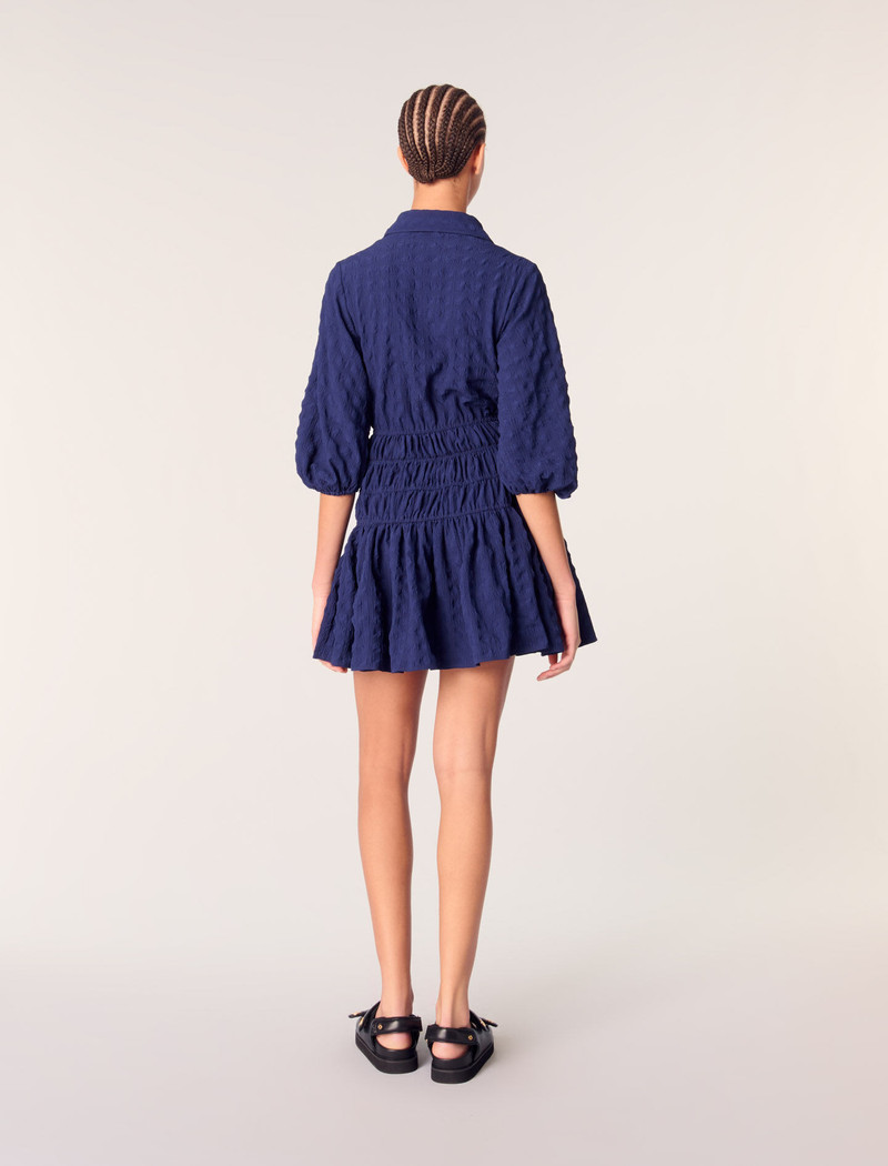 Short satin-effect pleated dress 4