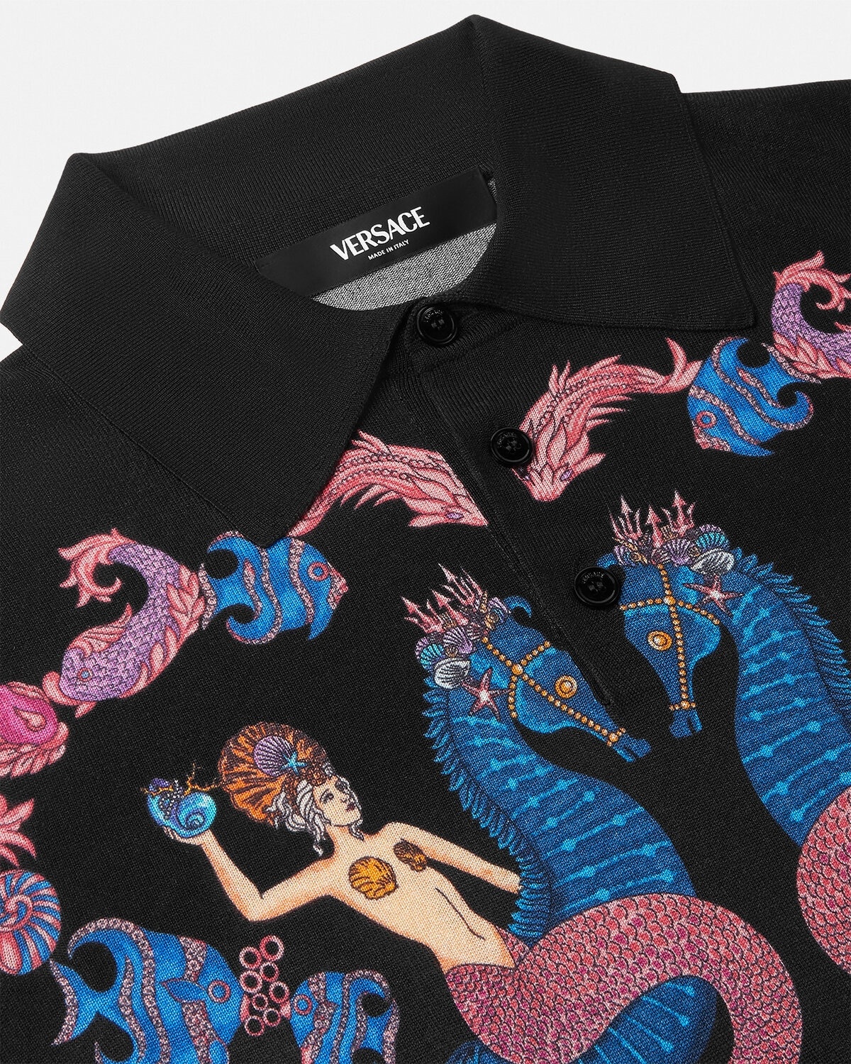 Coral Theatre Knit Silk Polo Shirt - 2