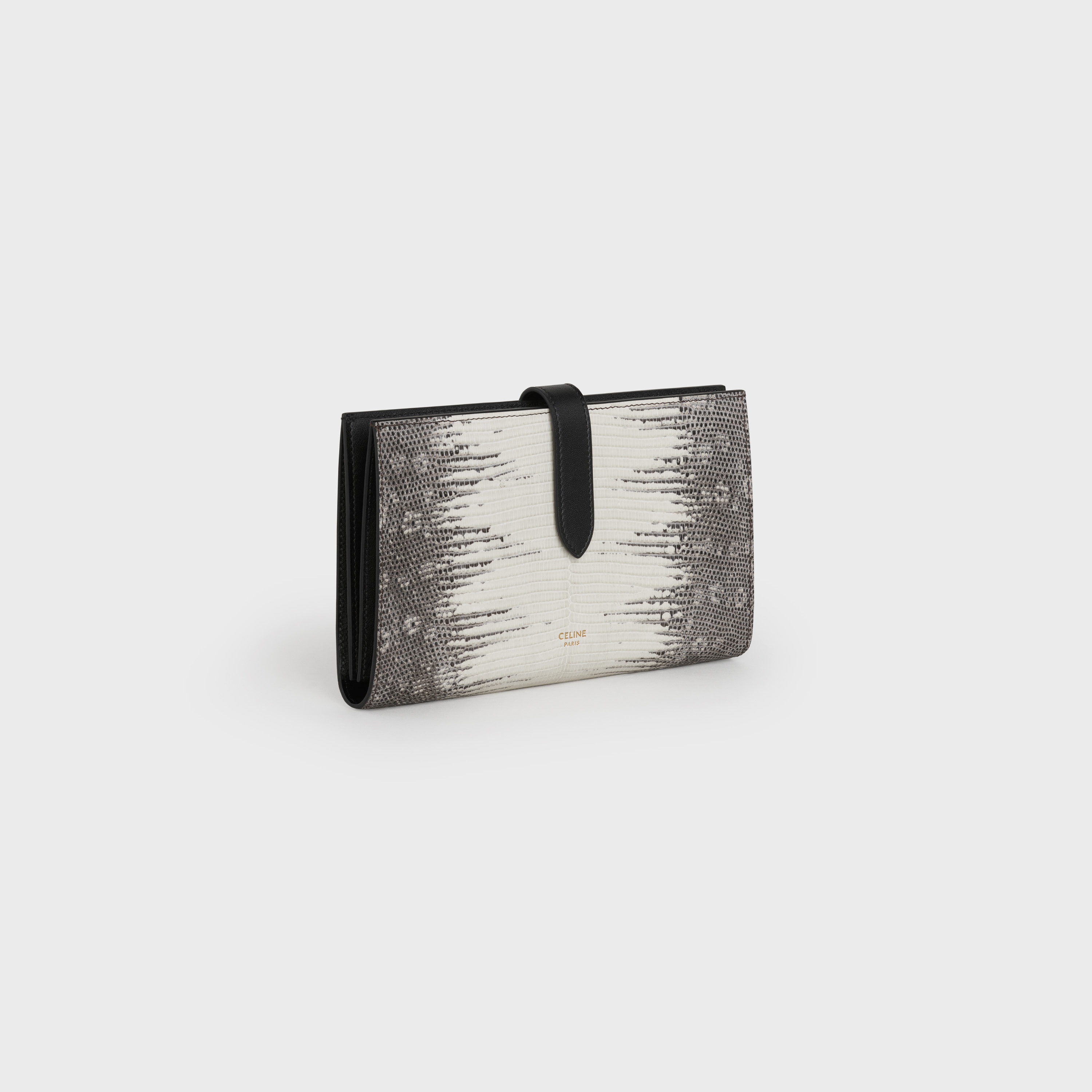 LARGE STRAP WALLET  IN  LIZARD AND CALFSKIN - 2