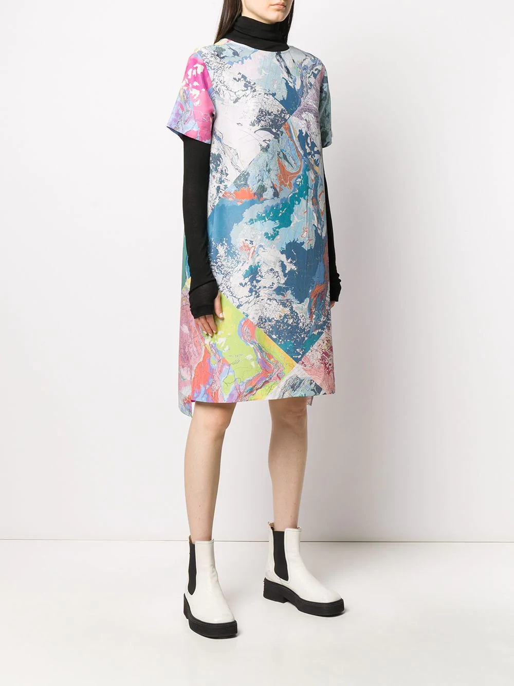 multi map T-shirt dress - 3