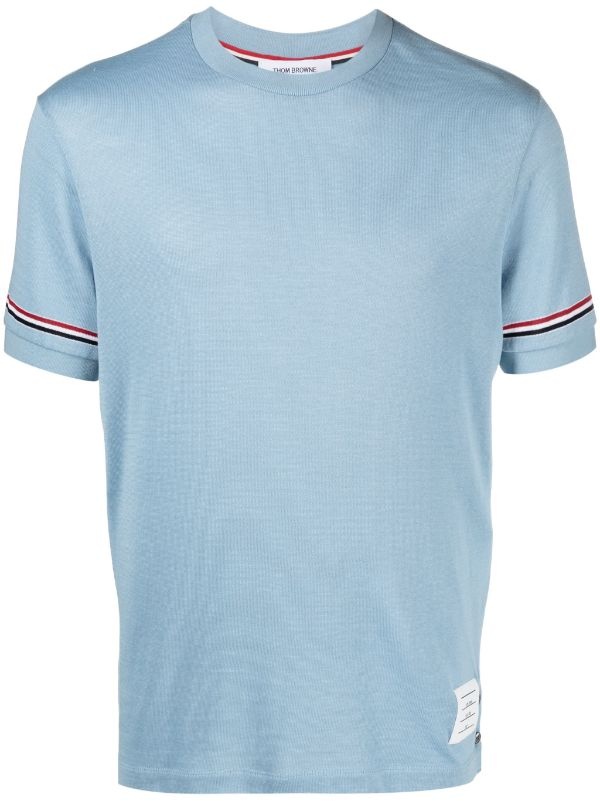 Thom Browne THOM BROWNE Men Short Sleeve Rib Cuff Tee In