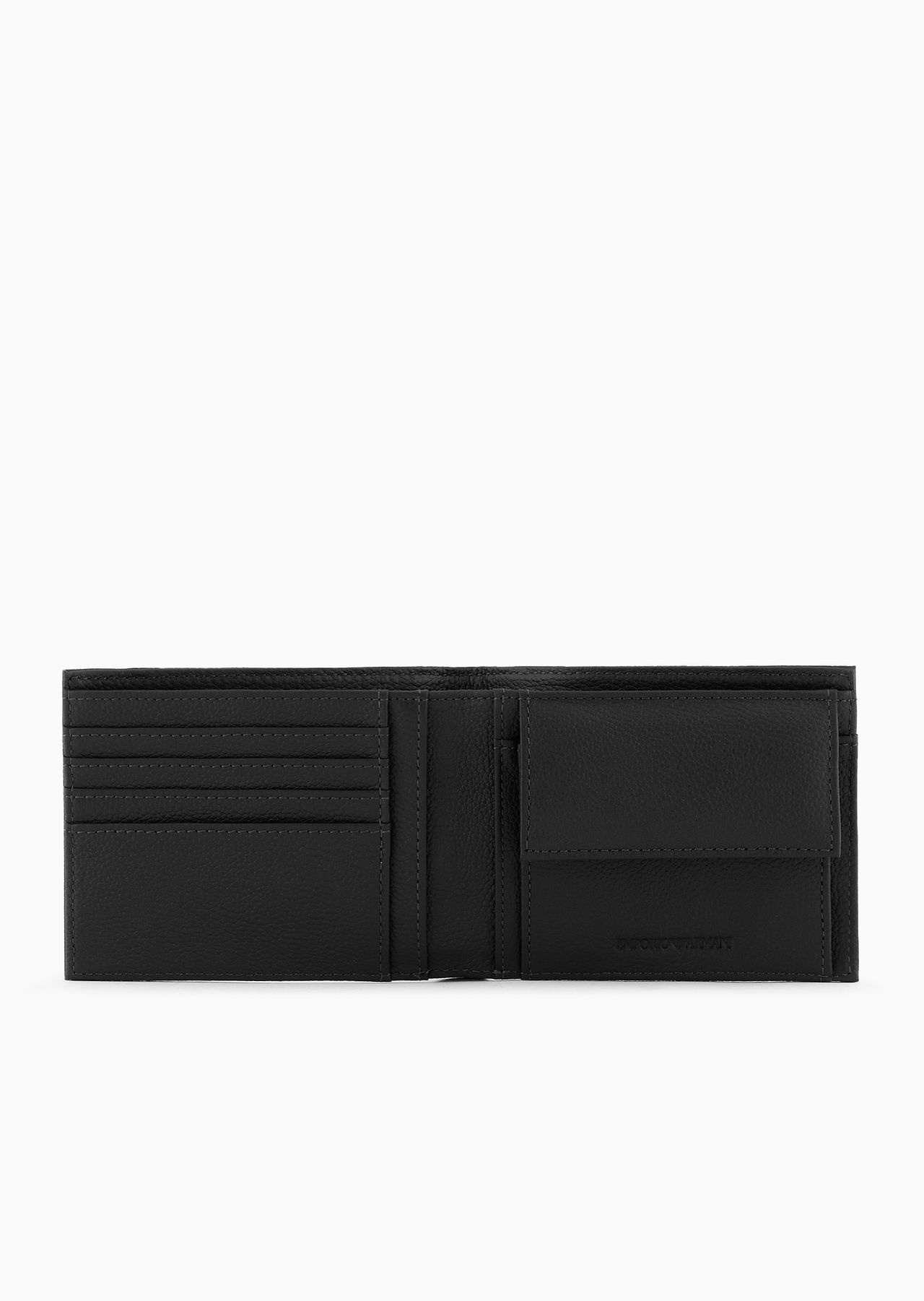Tumbled-leather bi-fold wallet with outer pocket - 3