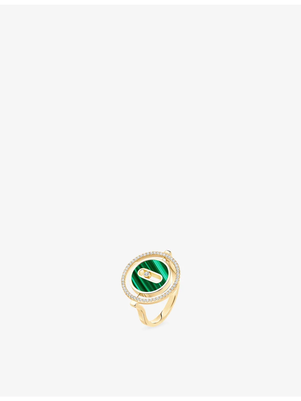 Lucky Move Malachite, 18ct Gold And 0.18ct Diamond Ring - 1