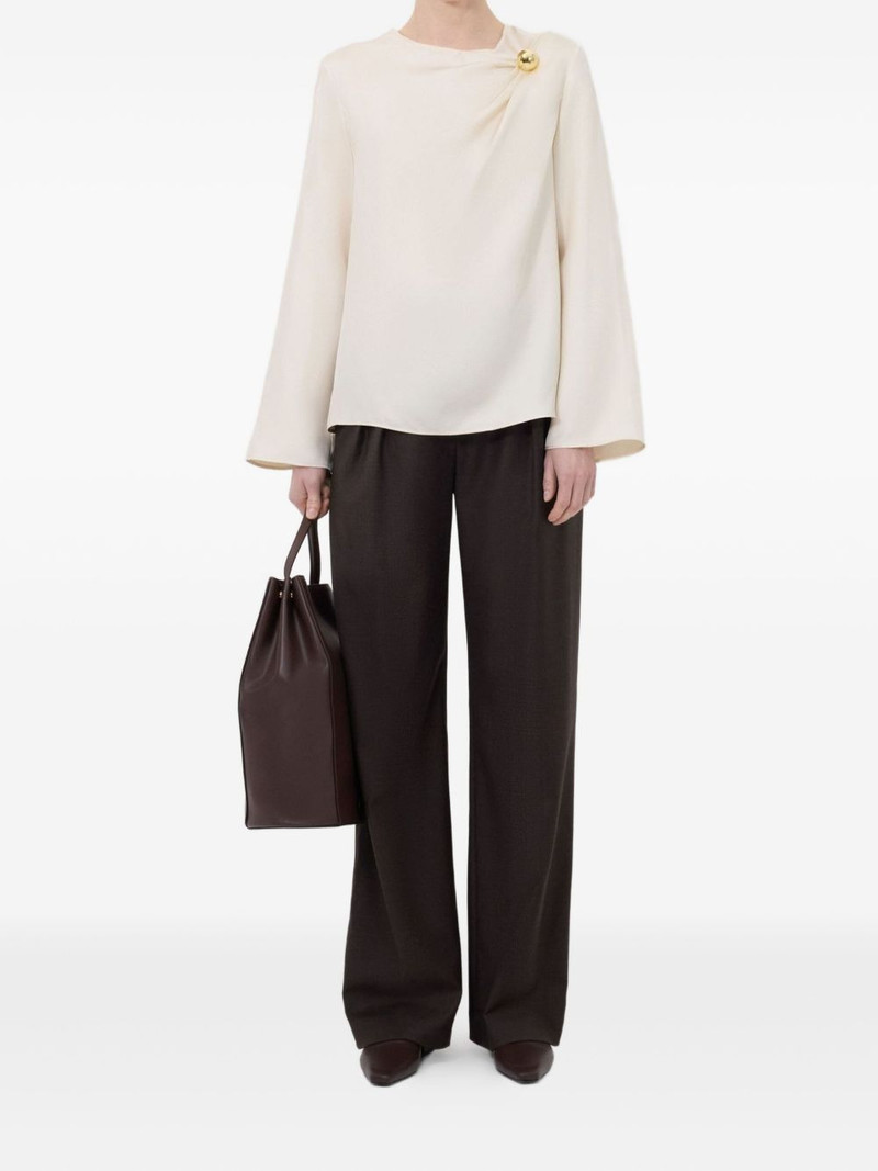 Loulou de Saison Azae draped metallic-ornament blouse outlook