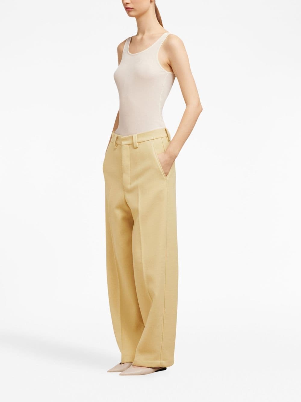 mid-rise wide-leg trousers - 3