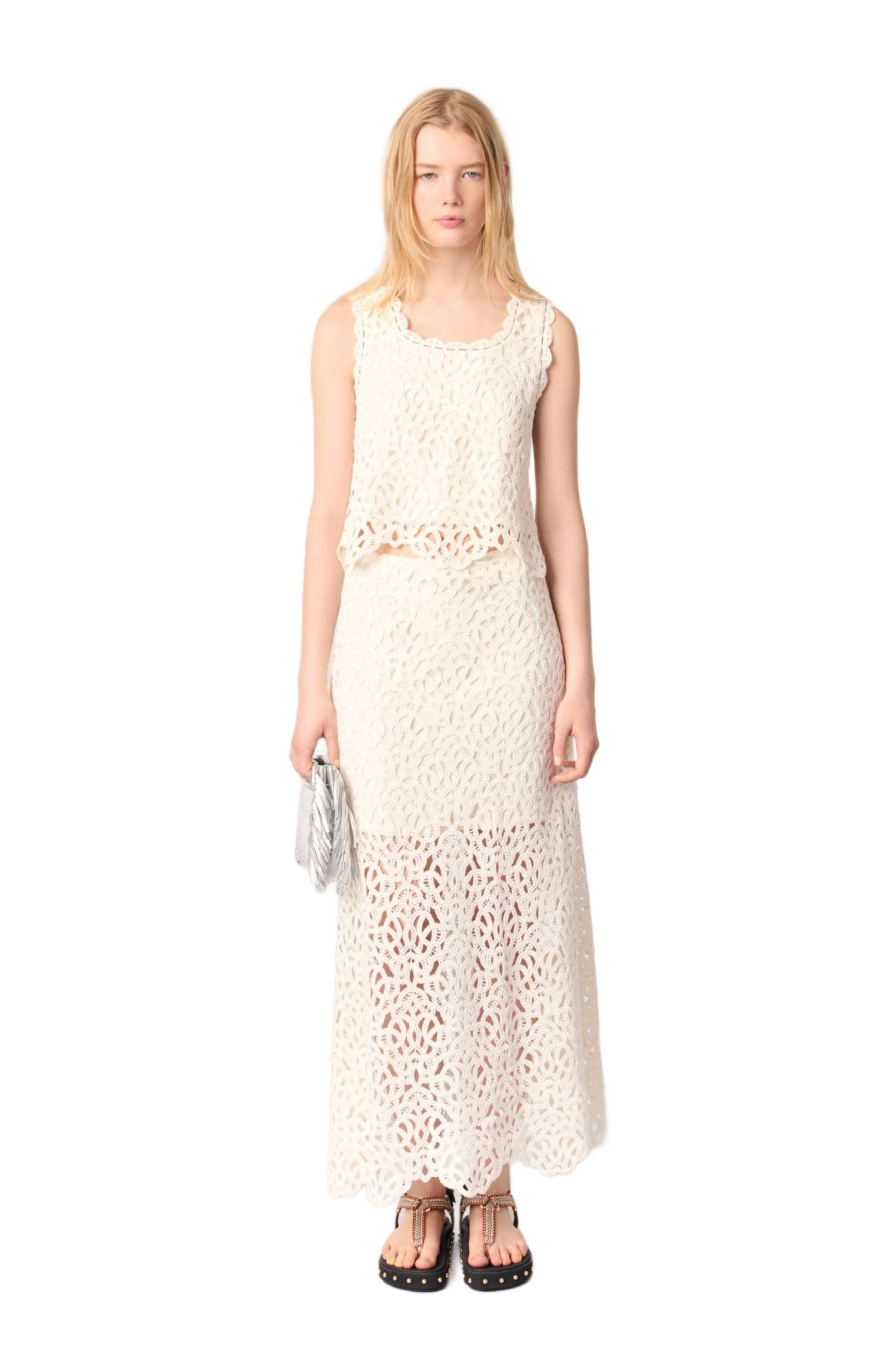 maje Long crochet skirt in Ecru at Nordstrom - 2