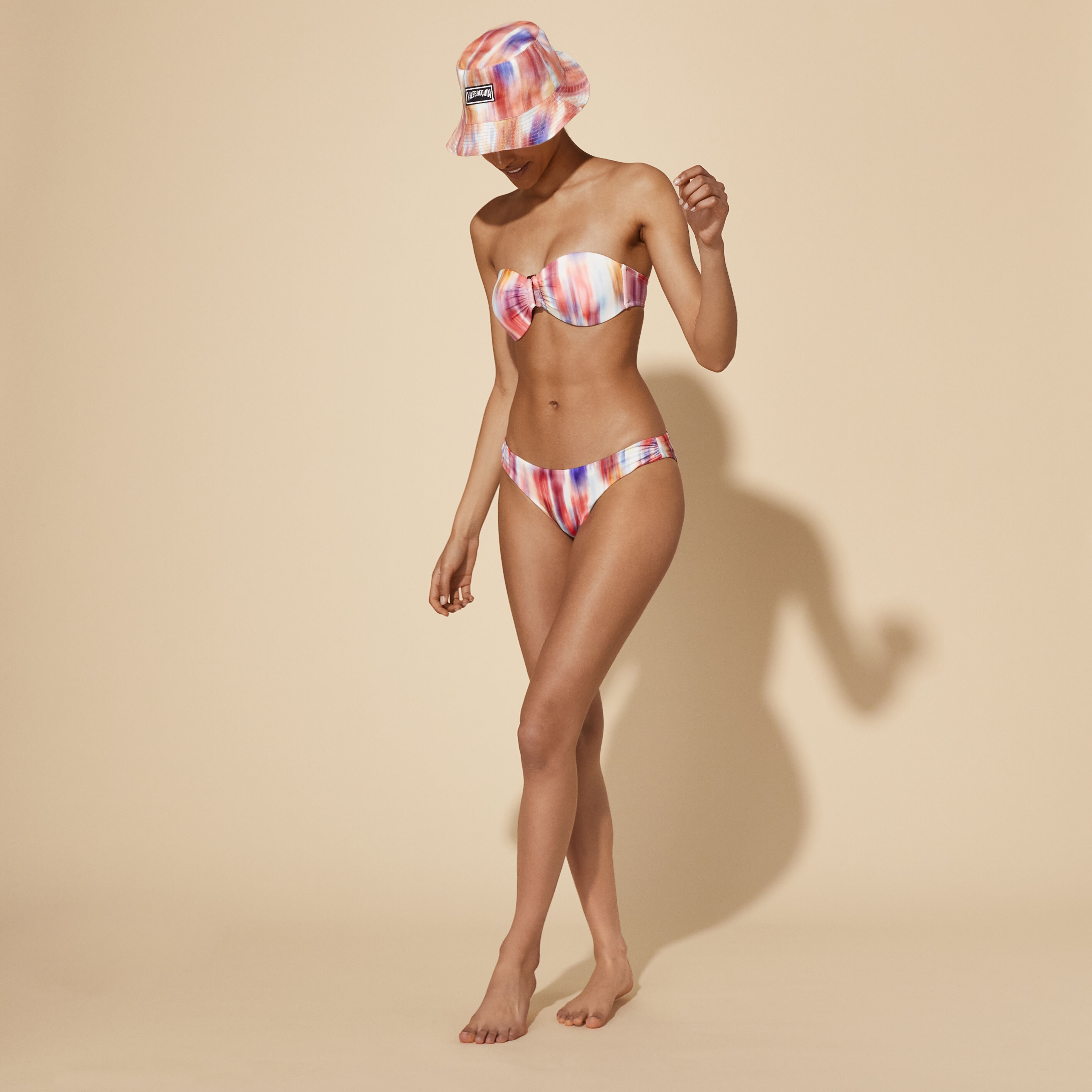 Women Bikini Bottom Ikat Flowers - 4