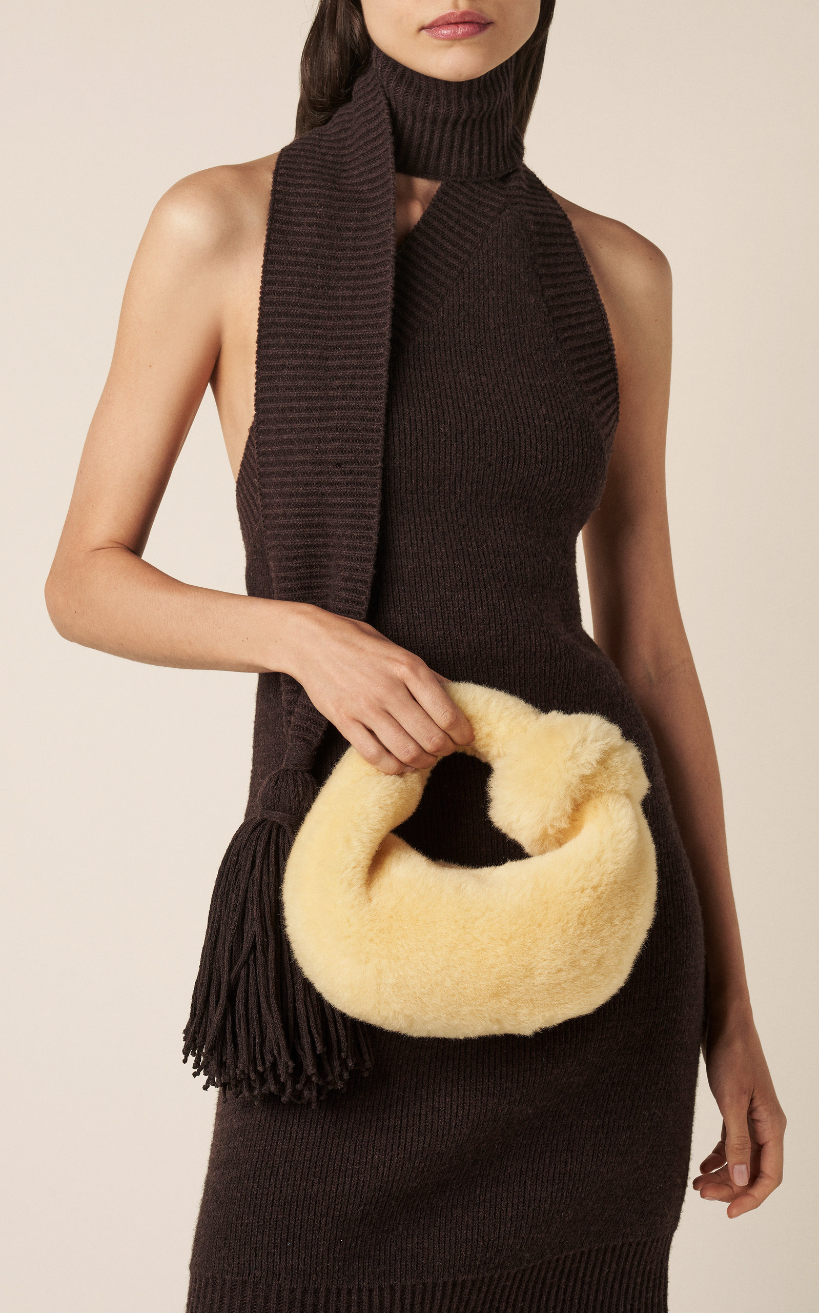 The Mini Jodie Shearling Bag yellow - 2