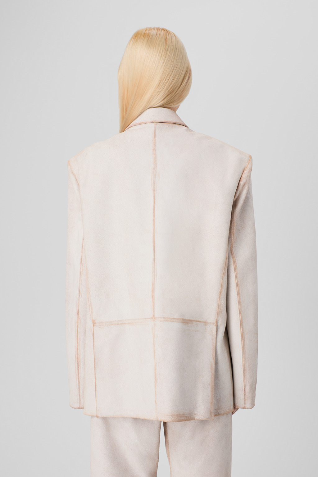 White cracked leather blazer - 6